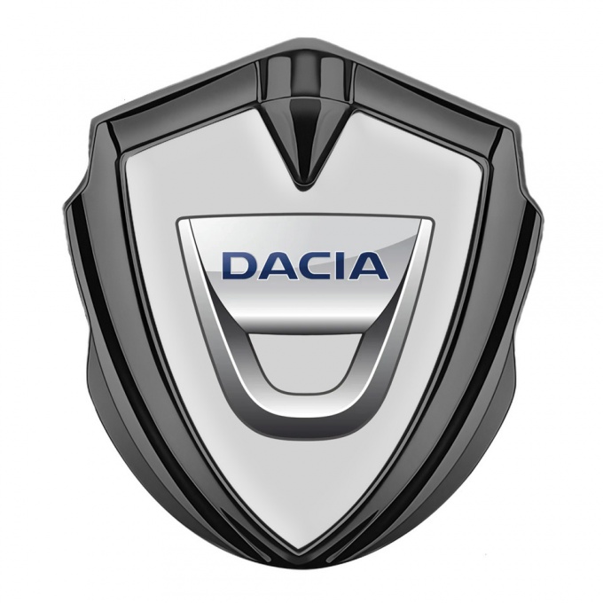 Dacia 3d Emblem Badge Graphite Grey Base Classic Logo Design