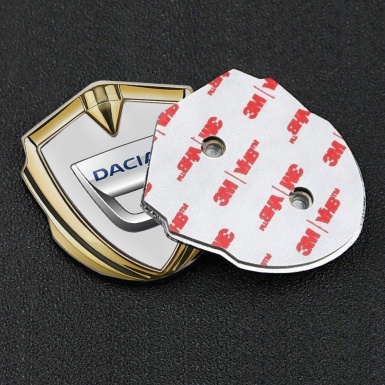 Dacia 3d Emblem Badge Gold Grey Base Classic Logo Design