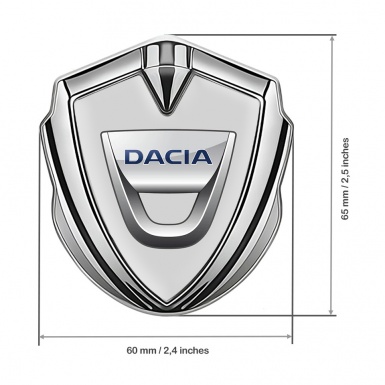 Dacia 3d Emblem Badge Silver Grey Base Classic Logo Design