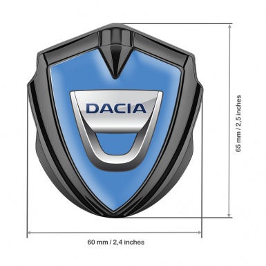 Dacia Emblem Badge Self Adhesive Graphite Blue Fill Classic Logo Design