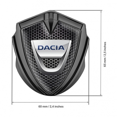 Dacia Silicon Emblem Badge Graphite Steel Mesh Classic Logo Edition