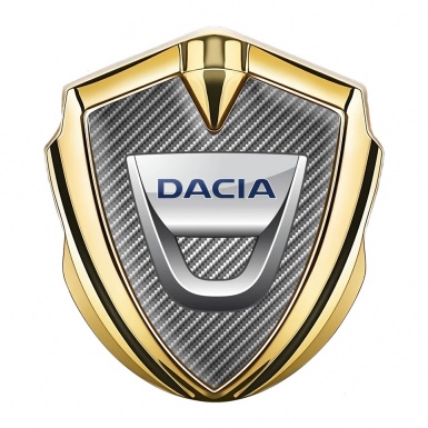 Dacia Emblem Car Badge Gold Light Carbon Classic Logo Edition