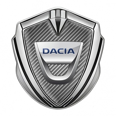 Dacia Emblem Car Badge Silver Light Carbon Classic Logo Edition