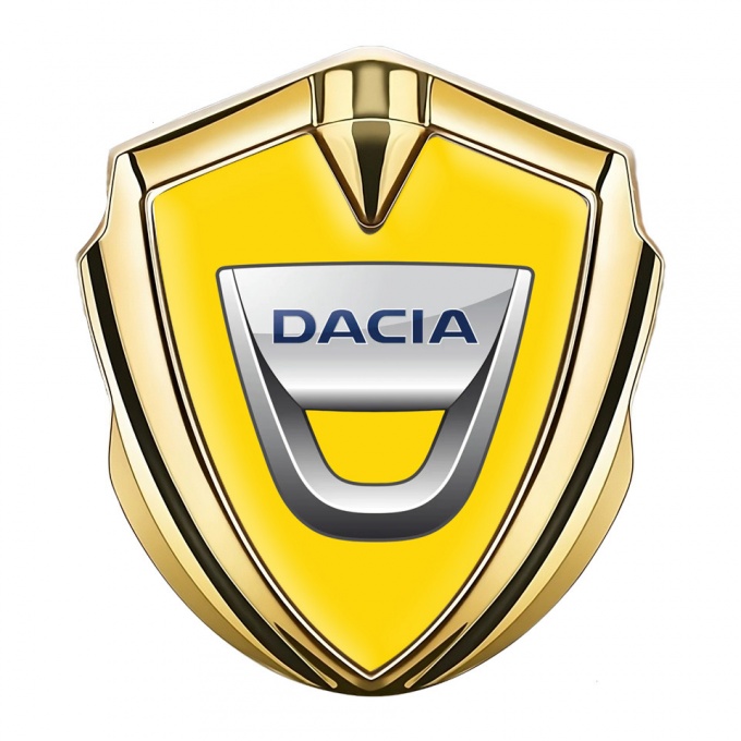 Dacia Bodyside Emblem Self Adhesive Gold Yellow Base Classic Logo Variant