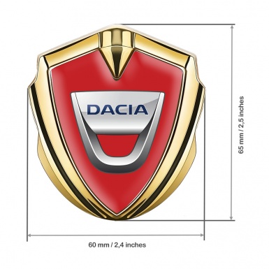 Dacia Emblem Silicon Badge Gold Crimson Base Classic Logo Variant