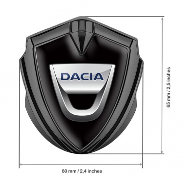 Dacia Badge Self Adhesive Graphite Black Base Classic Logo Variant