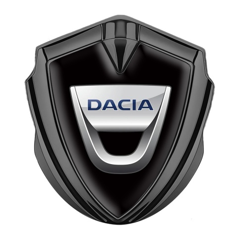 Dacia Badge Self Adhesive Graphite Black Base Classic Logo Variant