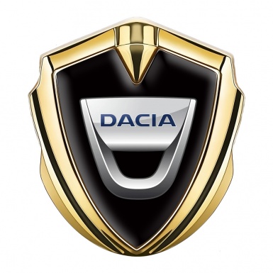 Dacia Badge Self Adhesive Gold Black Base Classic Logo Variant