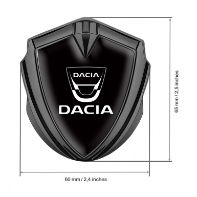 Dacia Metal Emblem Self Adhesive Graphite Black Base White Logo Edition