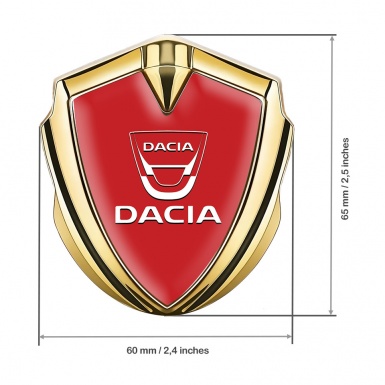 Dacia Fender Emblem Badge Gold Crimson Base White Logo Edition