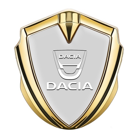 Dacia Emblem Self Adhesive Gold Moon Dust White Classic Logo