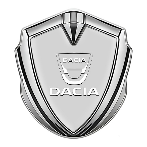 Dacia Emblem Self Adhesive Silver Moon Dust White Classic Logo