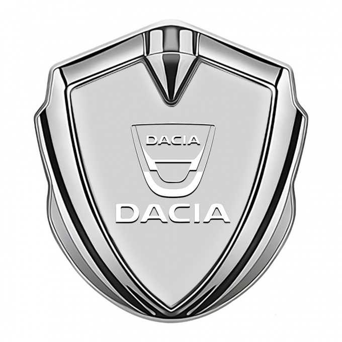 Dacia Emblem Self Adhesive Silver Moon Dust White Classic Logo
