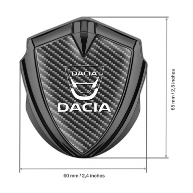 Dacia Domed Emblem Badge Graphite Dark Carbon White Classic Logo