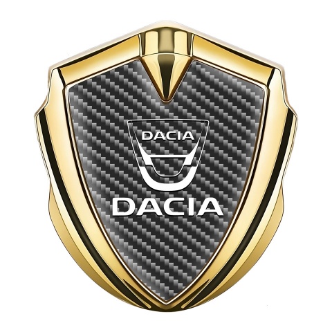 Dacia Domed Emblem Badge Gold Dark Carbon White Classic Logo