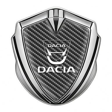 Dacia Domed Emblem Badge Silver Dark Carbon White Classic Logo