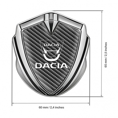 Dacia Domed Emblem Badge Silver Dark Carbon White Classic Logo