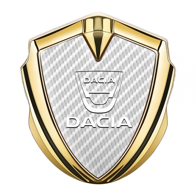Dacia Emblem Ornament Badge Gold White Carbon Classic Logo Design