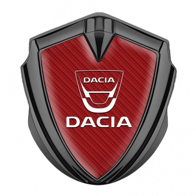 Dacia Bodyside Domed Emblem Graphite Red Carbon Classic White Logo