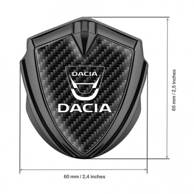 Dacia Emblem Metal Badge Graphite Black Carbon Classic White Logo