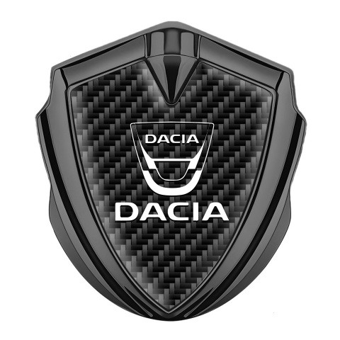 Dacia Emblem Metal Badge Graphite Black Carbon Classic White Logo