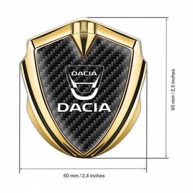 Dacia Emblem Metal Badge Gold Black Carbon Classic White Logo