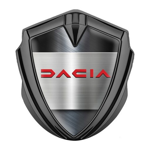 Dacia 3d Emblem Badge Graphite Polished Panel Crimson Logo Design
