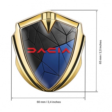 Dacia Fender Emblem Badge Gold Blue Mosaic Crimson Logo Edition