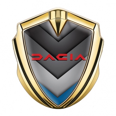 Dacia 3d Emblem Badge Gold Blue Fragment Crimson Logo Edition
