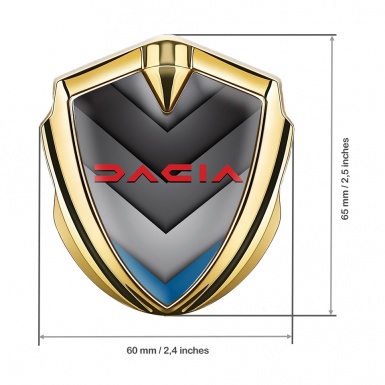 Dacia 3d Emblem Badge Gold Blue Fragment Crimson Logo Edition