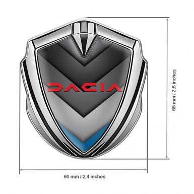 Dacia 3d Emblem Badge Silver Blue Fragment Crimson Logo Edition
