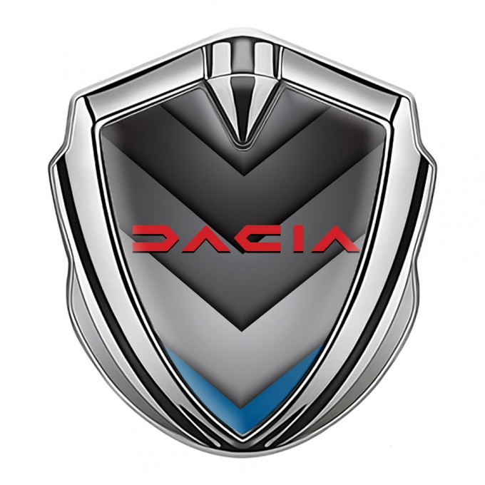 Dacia 3d Emblem Badge Silver Blue Fragment Crimson Logo Edition