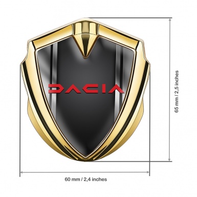 Dacia Silicon Emblem Badge Gold Metallic Frame Crimson Logo Design