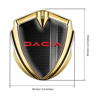 Dacia Emblem Car Badge Gold Black Carbon Sport Stripe Edition