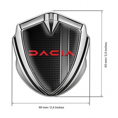 Dacia Emblem Car Badge Silver Black Carbon Sport Stripe Edition