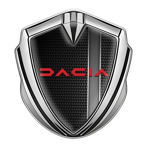 Dacia Emblem Car Badge Silver Black Carbon Sport Stripe Edition