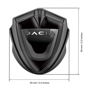 Dacia Metal Domed Emblem Graphite Black Base Matte Logo Design