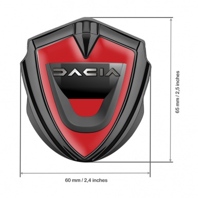Dacia Fender Emblem Badge Graphite Red Print Dark Matte Logo Edition