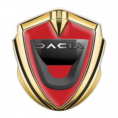 Dacia Fender Emblem Badge Gold Red Print Dark Matte Logo Edition
