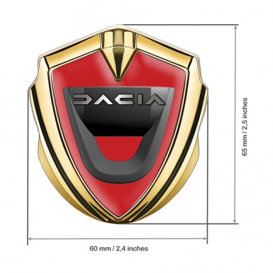 Dacia Fender Emblem Badge Gold Red Print Dark Matte Logo Edition