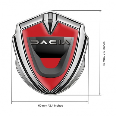 Dacia Fender Emblem Badge Silver Red Print Dark Matte Logo Edition