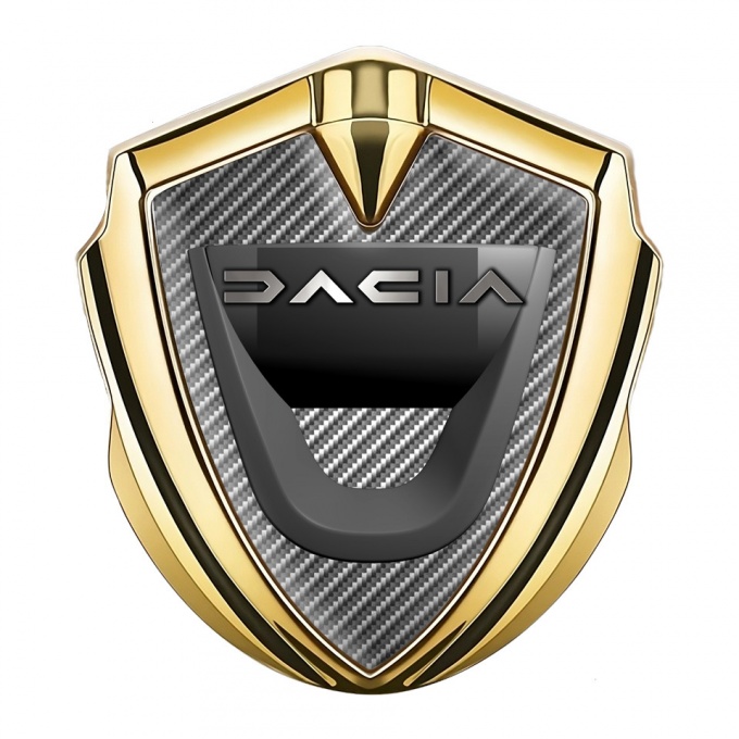Dacia Emblem Self Adhesive Gold Light Carbon Dark Matte Logo Design