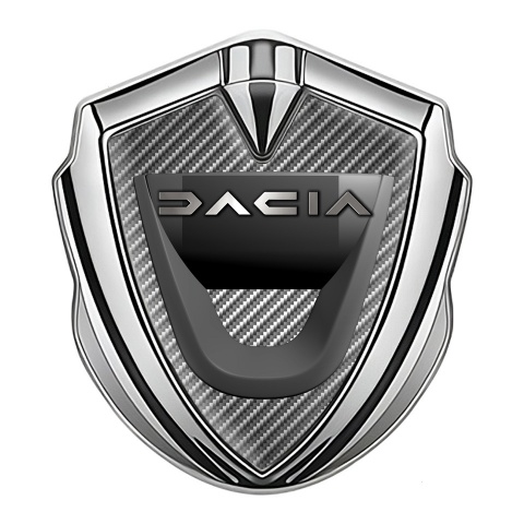 Dacia Emblem Self Adhesive Silver Light Carbon Dark Matte Logo Design