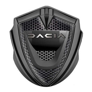 Dacia Metal Emblem Badge Graphite Black Grate Dark Matte Logo Variant