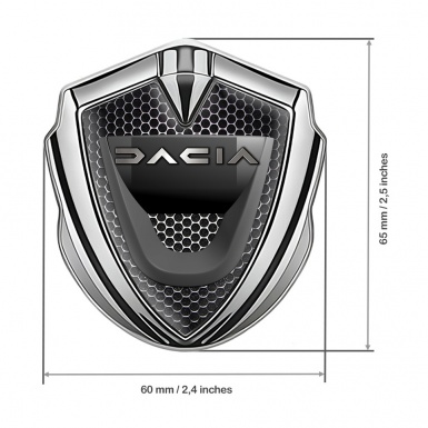 Dacia Metal Emblem Badge Silver Black Grate Dark Matte Logo Variant