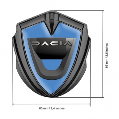 Dacia Domed Emblem Badge Graphite Glacial Blue Dark Matte Logo Variant