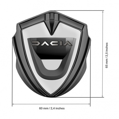 Dacia Bodyside Domed Emblem Graphite Moon Dust Dark Matte Logo Edition