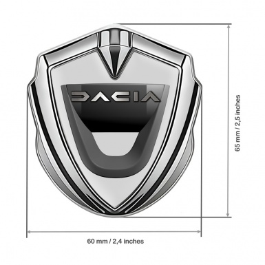 Dacia Bodyside Domed Emblem Silver Moon Dust Dark Matte Logo Edition