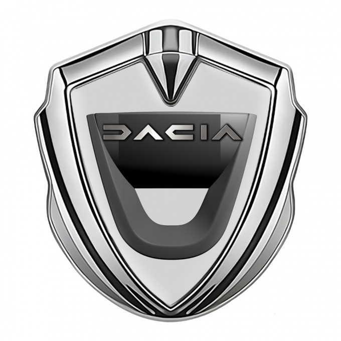 Dacia Bodyside Domed Emblem Silver Moon Dust Dark Matte Logo Edition