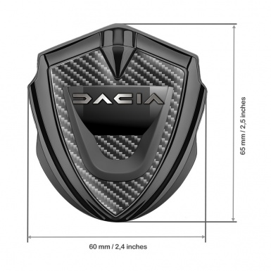 Dacia Emblem Metal Badge Graphite Carbon Fiber Dark Matte Logo Edition